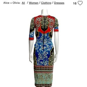 Alice + Olivia Multicolor Floral Midi Dress